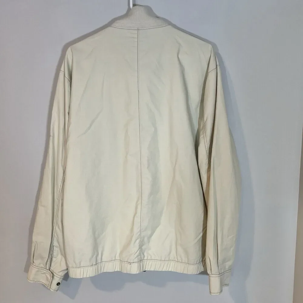 TOMMY BAHAMA Jacket Mens Large Beige Full Zip Windbreaker Lined Golf Lightweight - Picture 9 of 10